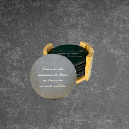 Lot de 6 sous-verres personnalisé en ardoise